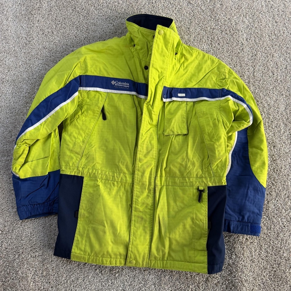 Columbia Jacket Boys 18/20 Green Blue Ski Tectonite Insulated Full Zip Winter